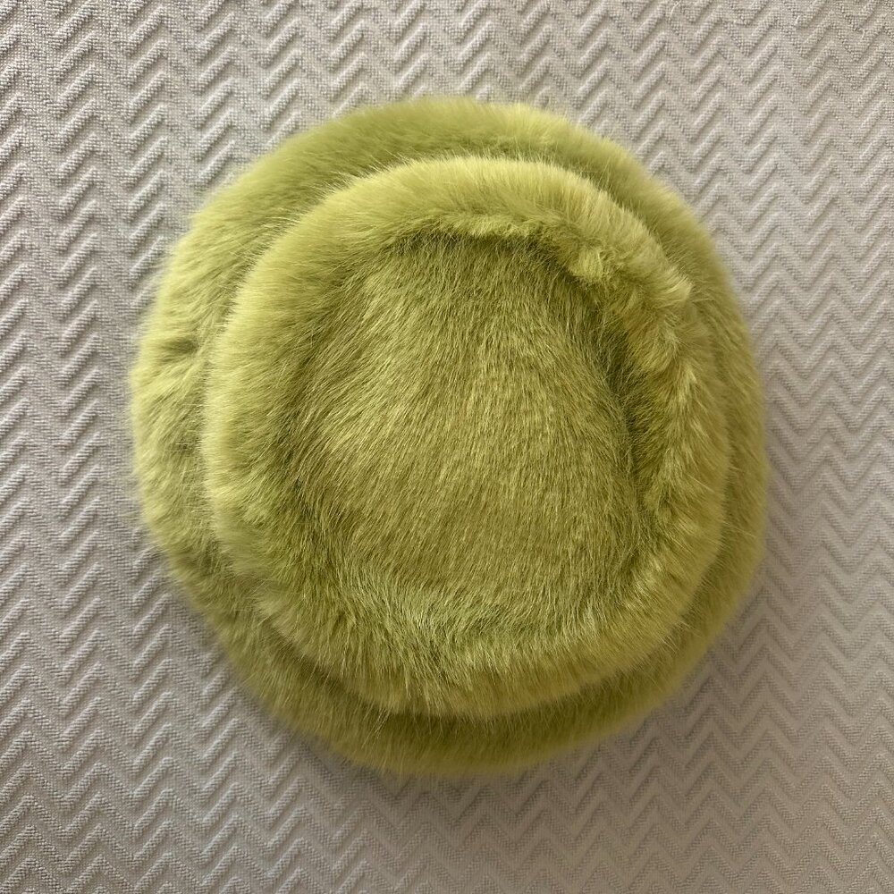 Emma Brewin Pistachio Green Bucket Hat Faux Fur Hat Luxury - Picture 3 of 4
